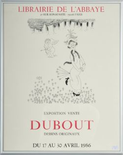DUBOUT Albert (1905-1976) "Exposition vente Dubout", Plakatwerbung, Ausstellung in der "Librairie d