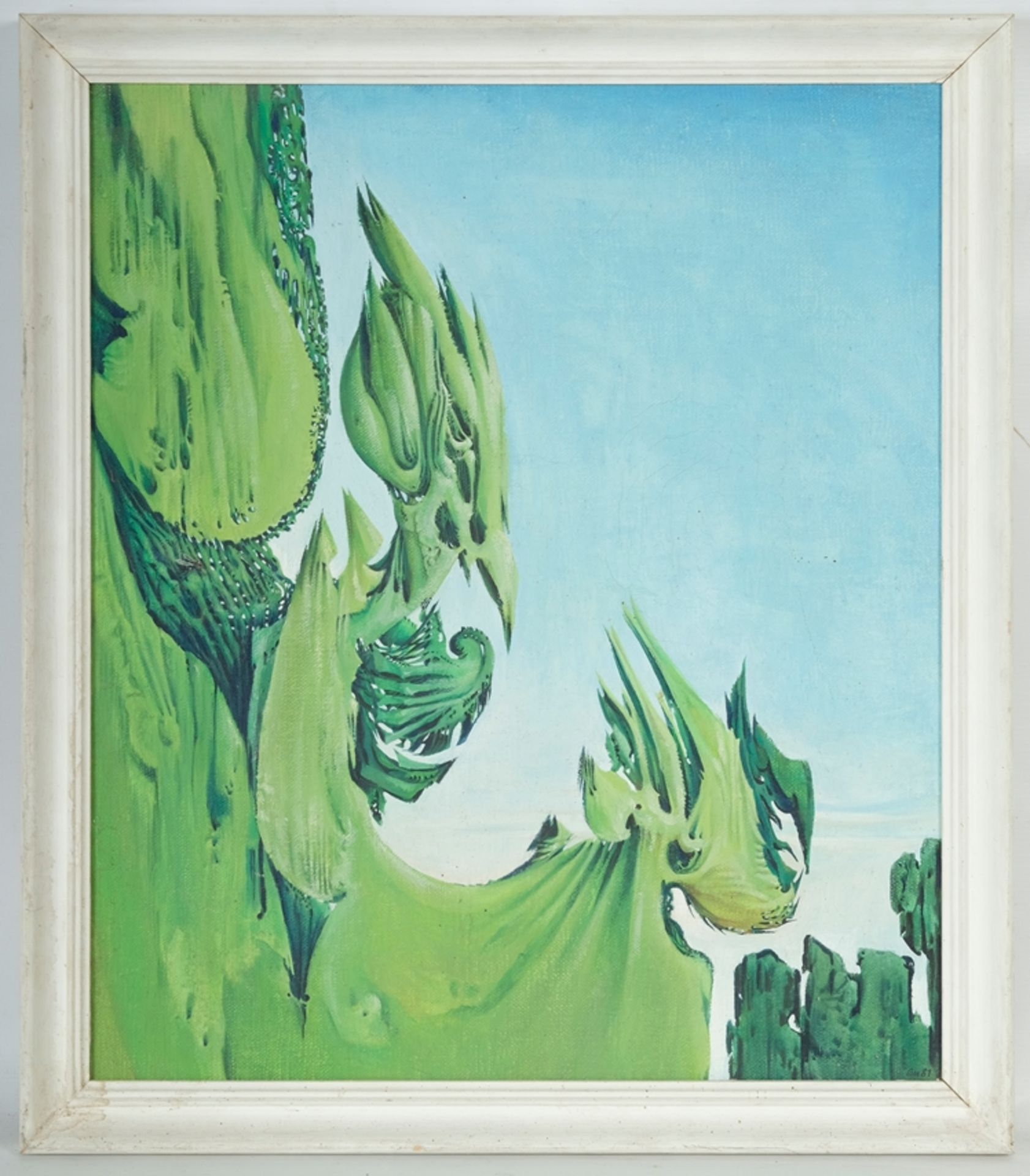 BURKHARDT Hermann "Misstrauische Dryaden - sie fürchten um den Wald" 1981 Tempera auf Leinwand - Image 2 of 6