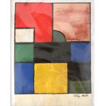 CLAUSEN, Franciska (1899 Apenrade, Dänemark - 1986 ebd.) Abstract composition, Quadrate und Rechtec