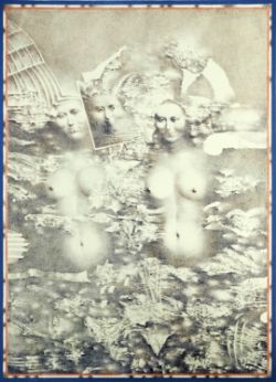 BRUNOVSKY Albin "Sestry a Poutine bleu", zwei nackte Frauen, bis zur Hüfte gezeigt, ihre Beine vers