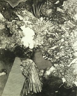 BRUNOVSKY Albin "Bella Italia XVII", Frau mit nacktem Oberkörper versteckt im Gebüsch, Druckplatten