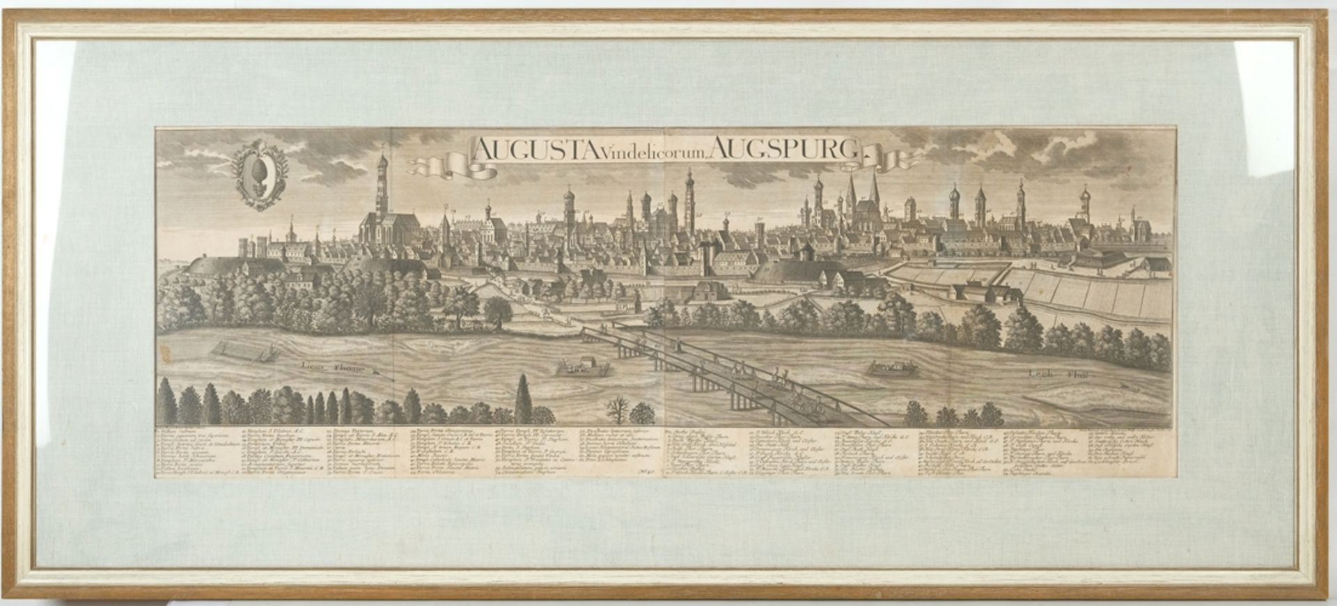 AUGSBURG Probst, Johann Friedrich (1721-1781) Panorama von Augsburg, betitelt "Augusta Vindelicorum - Bild 2 aus 2