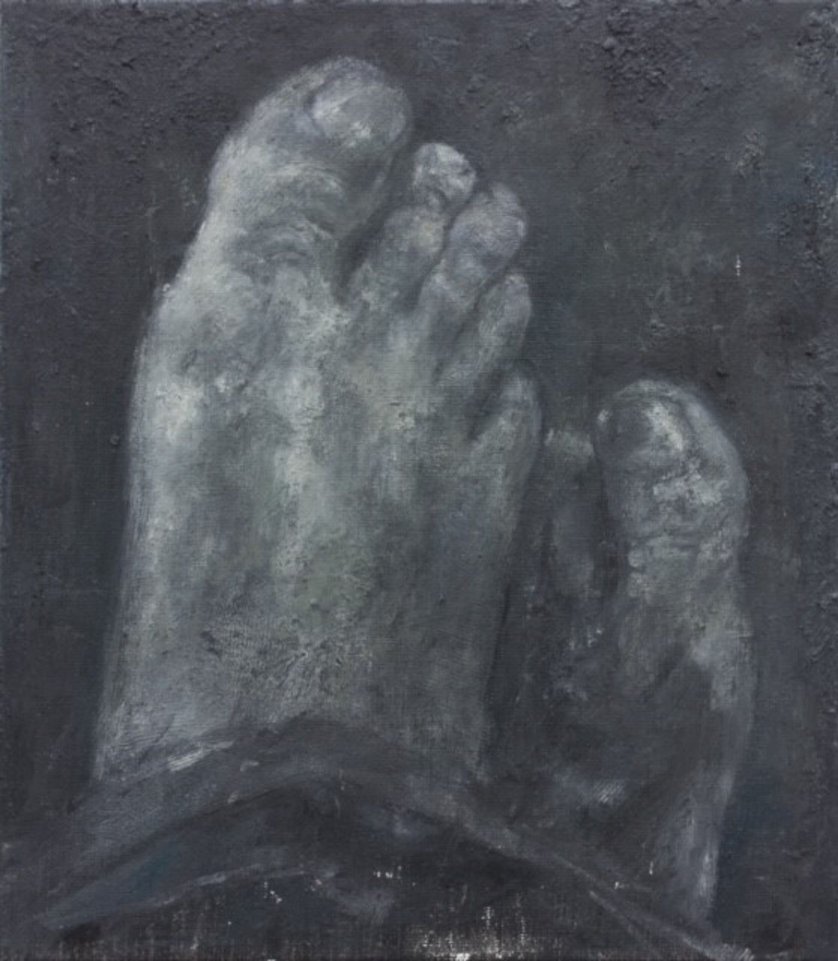 ANDERSEN Erik (* 1977 Freiburg) "Füße II", 26.08.14, 2014, Öl auf Leinwand, 47 × 41 cm