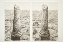 HENTSCHEL Claus D. vier Werke "Architektur und Natur", Radierungen
