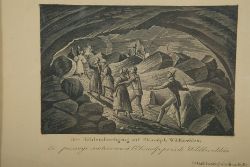 "DER HÖHLENDURCHGANG AUF EBENALP B. WILDKIRCHLEIN", Aquatinta eines Höhlendurchganges und einiger M