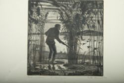 MÜNCH-KEH Willi „Entenwilderer“, Radierung, unten mittig datiert „1922“, unten rechts signiert, Dru