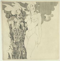 EGGERS W. P. Eberhard "Ohne Titel", nackter Frauenkörper, leicht nach links gedreht, Blick abgewand