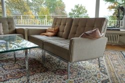 KNOLL Florence Knoll International Lounge-Sofa mit Wollbezug, zwei Module, Maße für ein Modul 75cm 