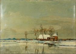 WIERTZ, Henri Louis (Joub) (1893 Amsterdam - 1966 Hardenberg, Overijssel/NL) Winterlandschaft, Öl a
