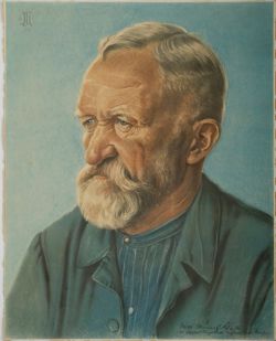 MÜNCH-KEE Willi (1885-1960) "Portrait" eines Mannes mit Vollbart und grauen Haaren, unten rechts be