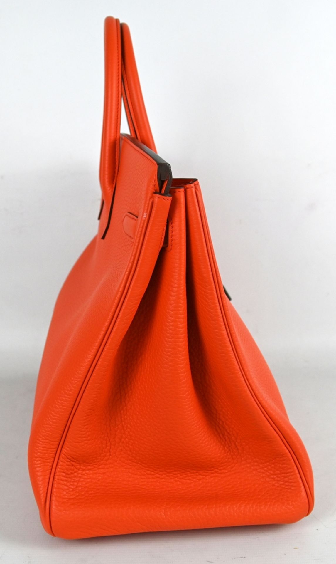 HANDTASCHE HERMÈS Birkin Bag 40, Poppy Orange, klassische Lederhandtasche mit Lederinnenfutter, zwe - Bild 5 aus 9