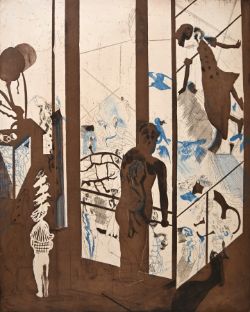 CASTILLO Jorge (1933 Pontevedra, Spanien) "Konstanzer Stillleben", phantastische Darstellung des bu