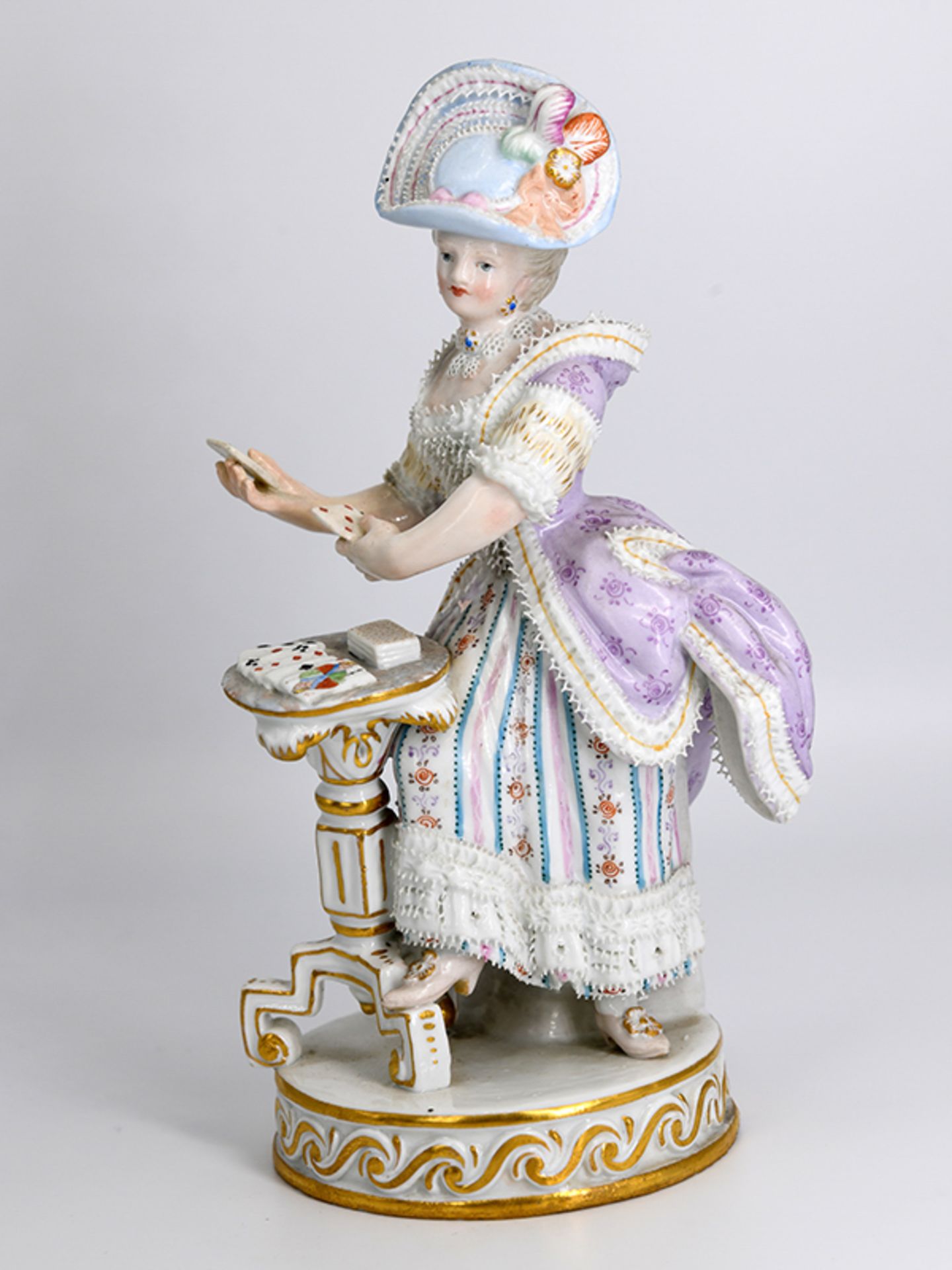 Figur "Elegante Patience-Legerin", nach Entwurf von M.V. Acier (1736-1799), Meissen, 19 Jh.