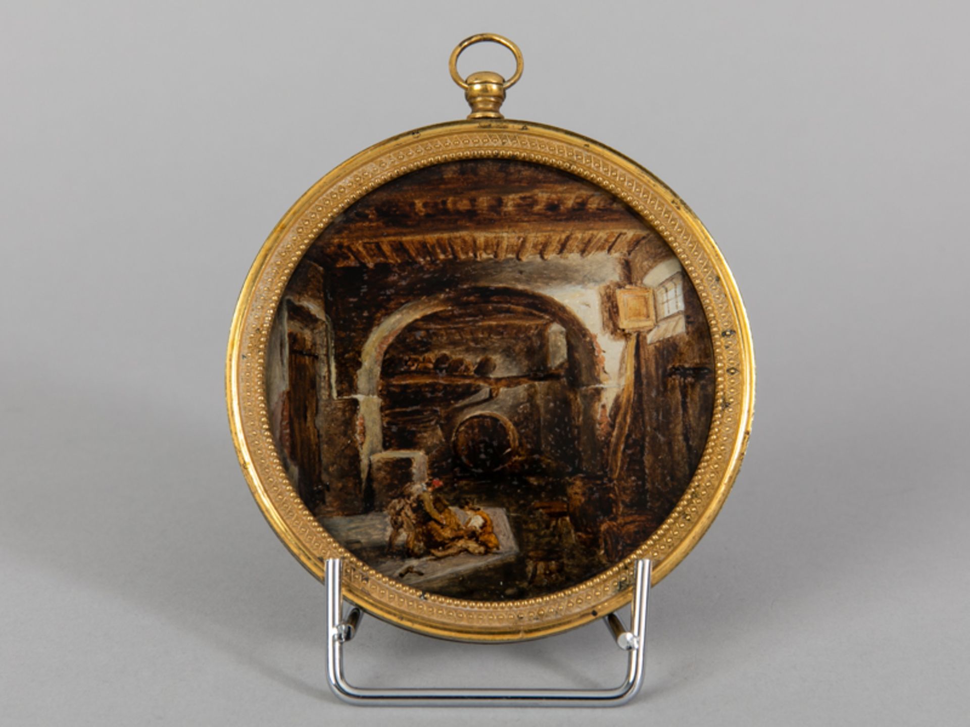 Miniatur-Hinterglasmalerei, wohl 19. Jahrhundert.