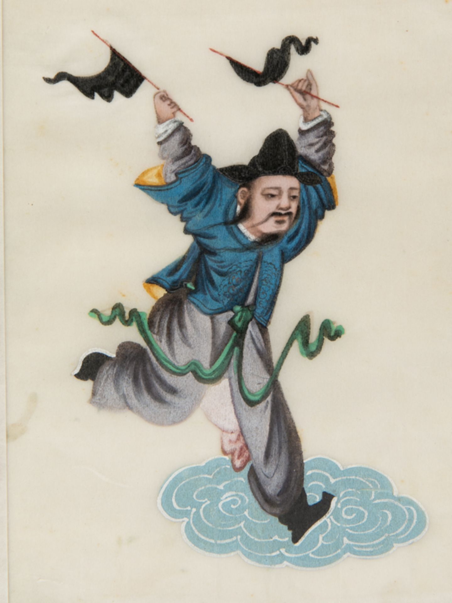 5-farbige Tuschmalerei auf Reispapier; wohl China oder Japan, um 1900. - Image 2 of 4