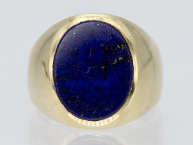 Herren-Siegelring mit ungraviertem Lapislazuli, 21. Jh.