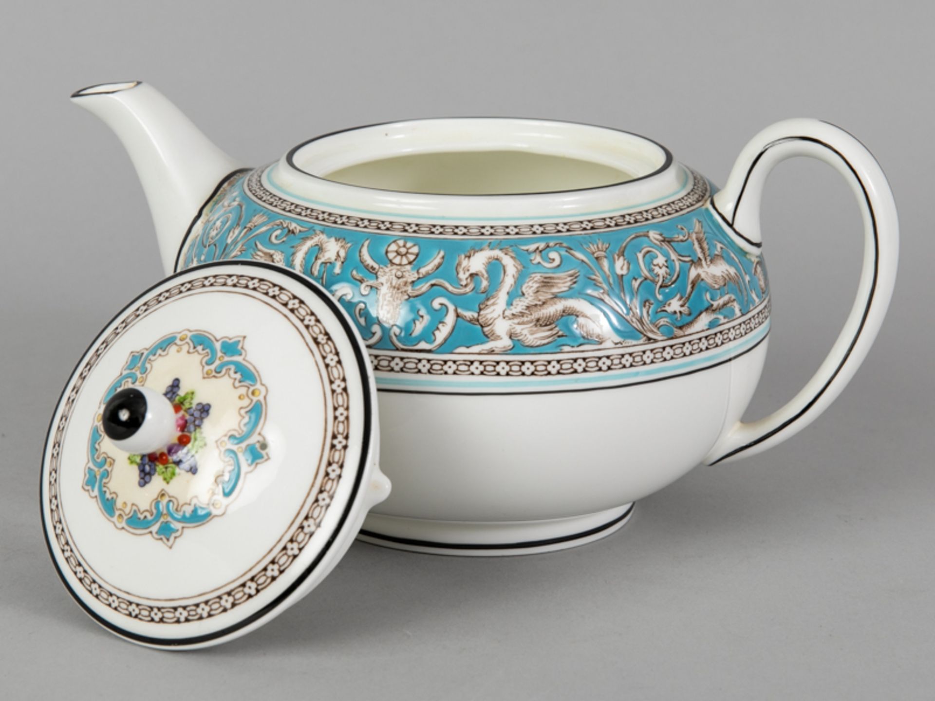 Teekanne Form "Florentine Turquoise", Wedgwood, 20. Jh. - Image 3 of 4