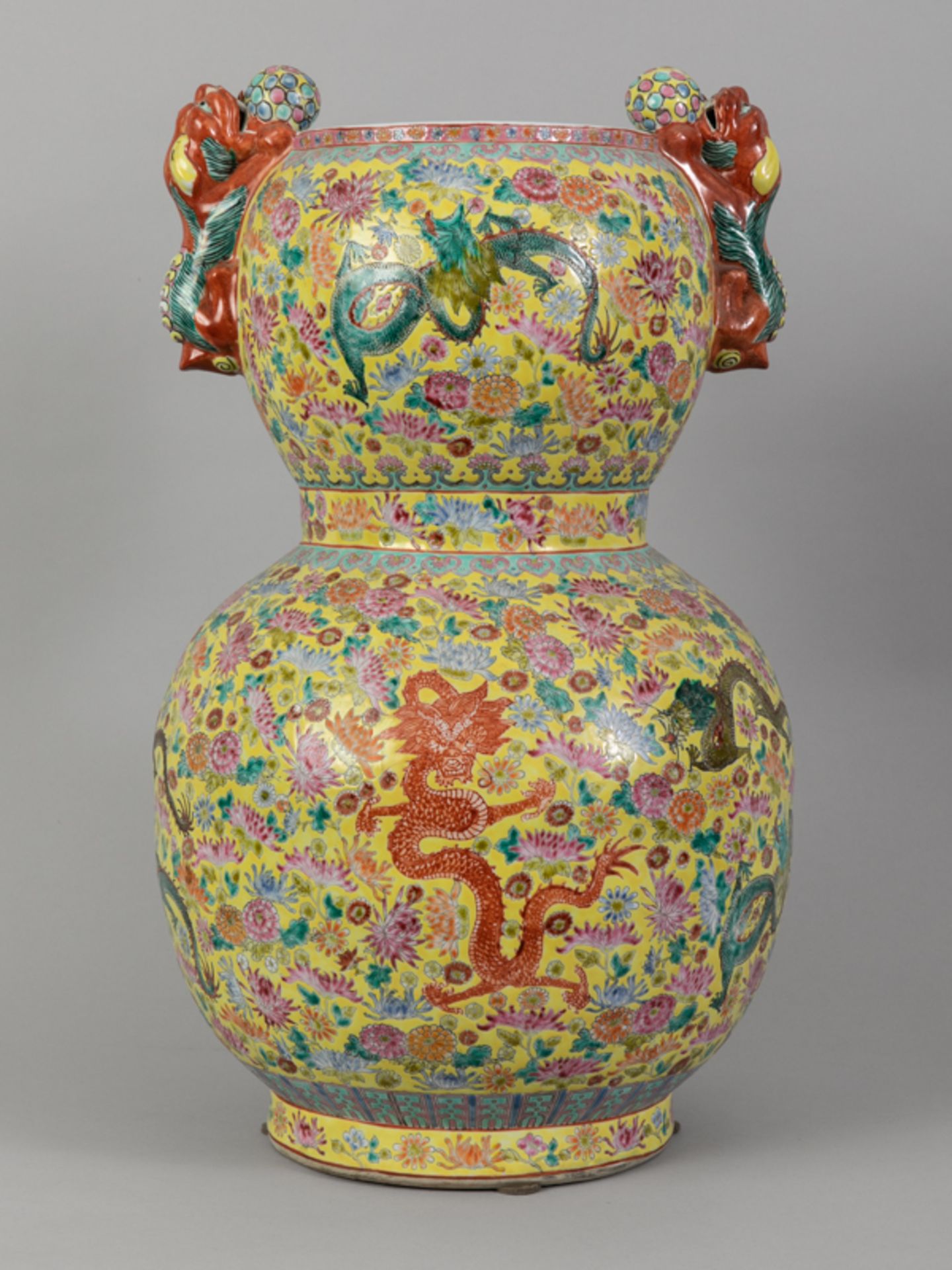 Große Doppelkürbisvase, China, um 1900.