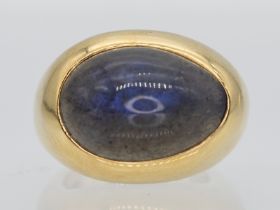 Massiver Bandring mit Labradorit-Cabochon von "Pomellato", Juwelier Brahmfeld & Gutruf, Hamburg, 200