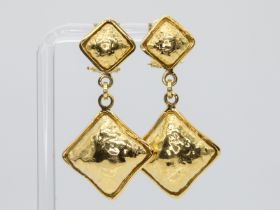 Paar goldene Ohrgehänge, Italien, 21. Jh.