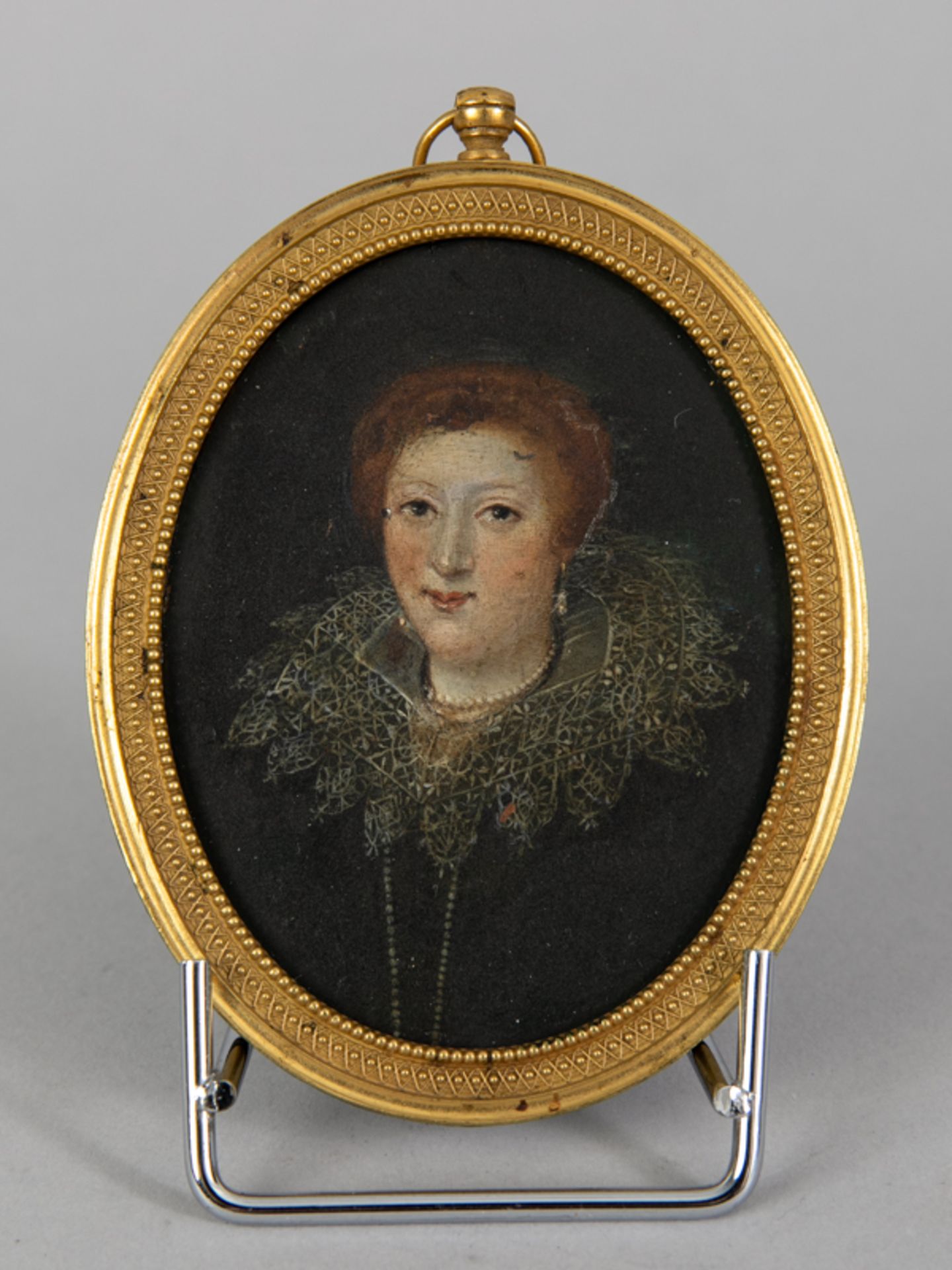 Miniatur-Portraitmalerei einer adligen Dame, wohl 19. Jahrhundert.