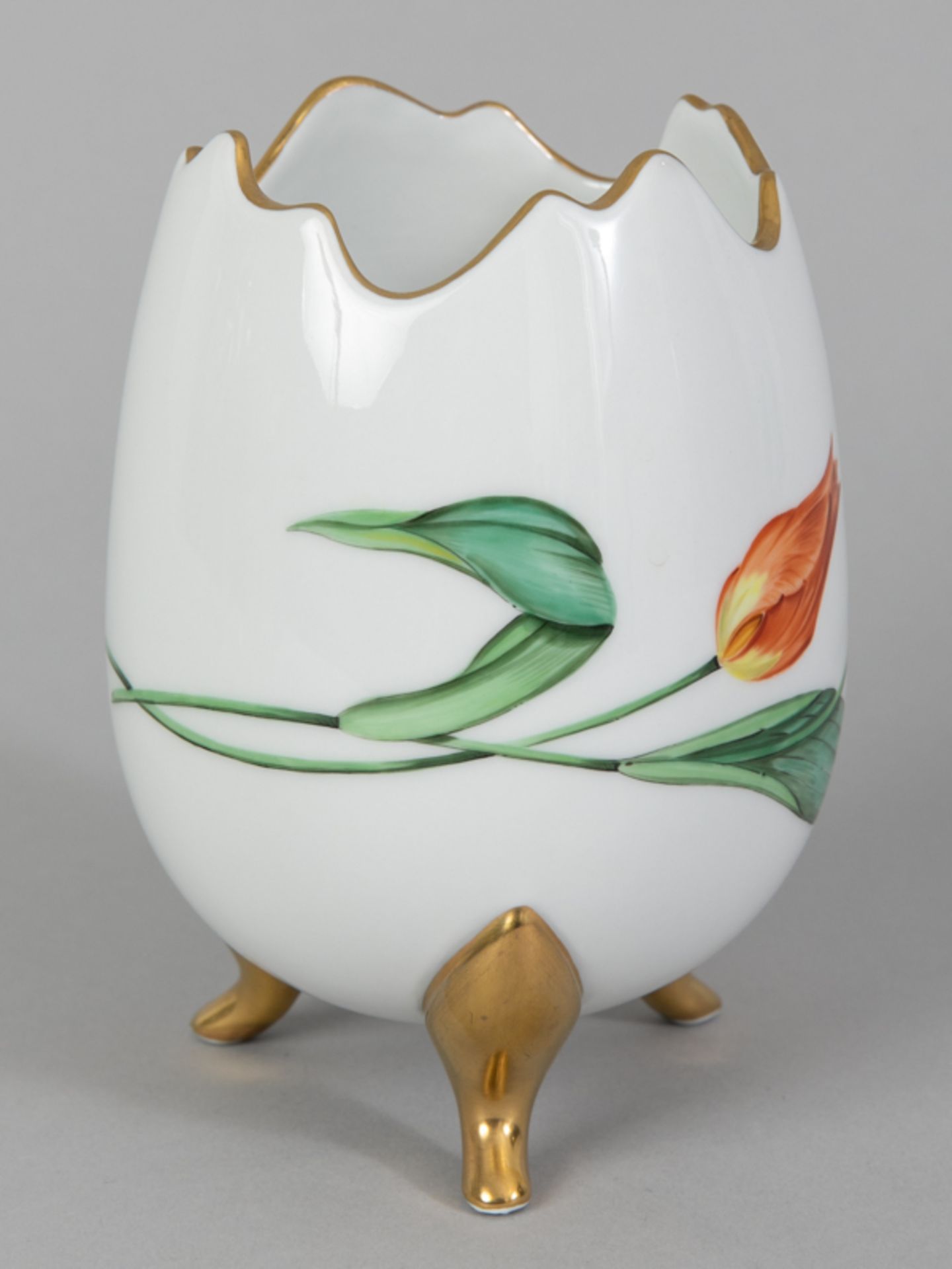 Eiform Vase mit Tulpen, Deutschland, Rudolf Kämmer, Meissner Schule, 20. Jahrhundert. - Image 5 of 5