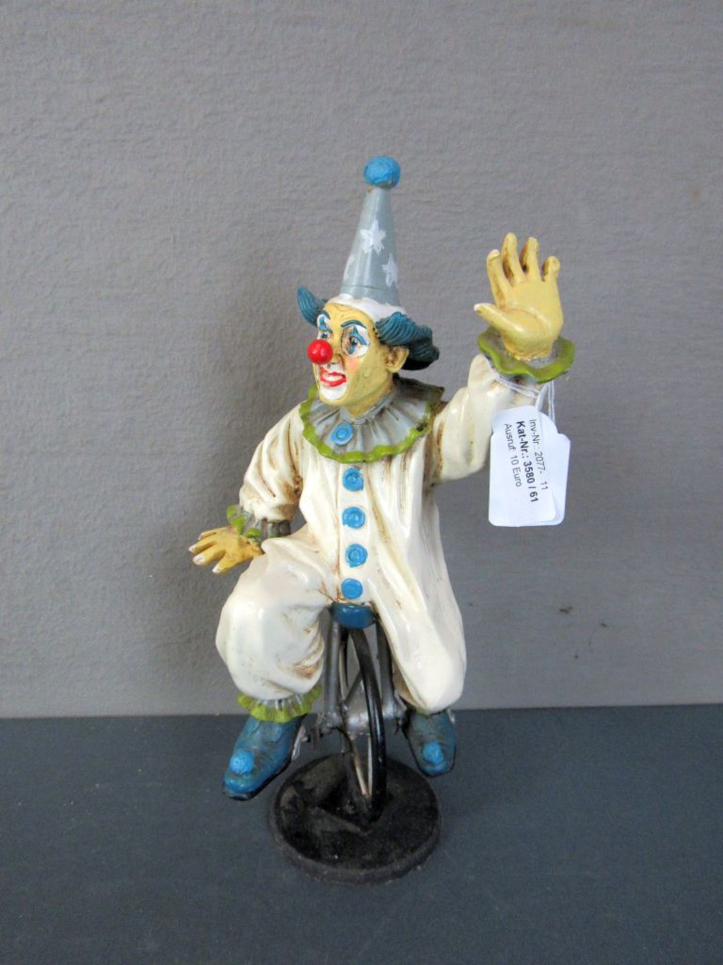 Figur Clown auf Einrad 37cm
