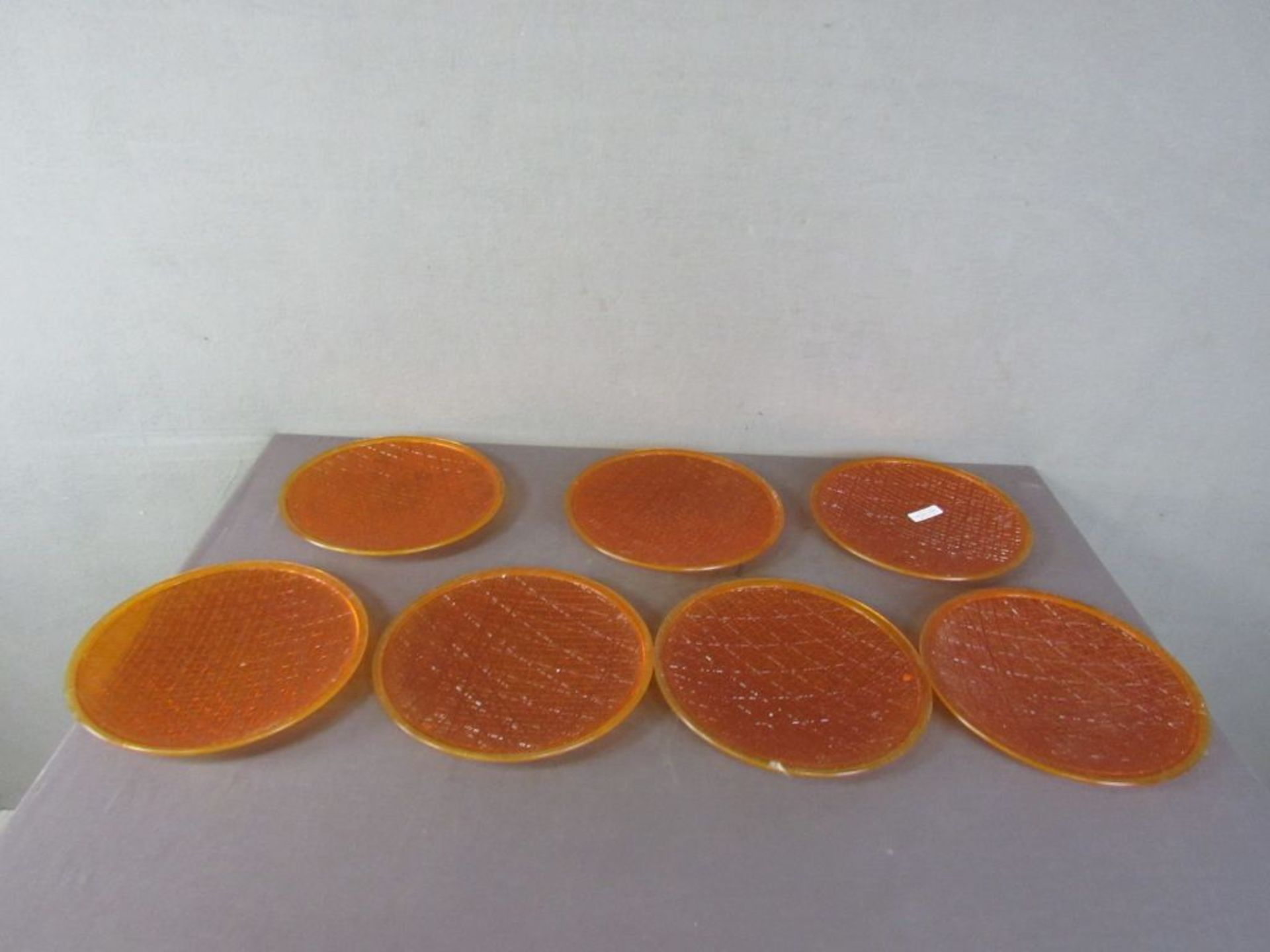 Konvolut 7 Streugläser oranges Glas