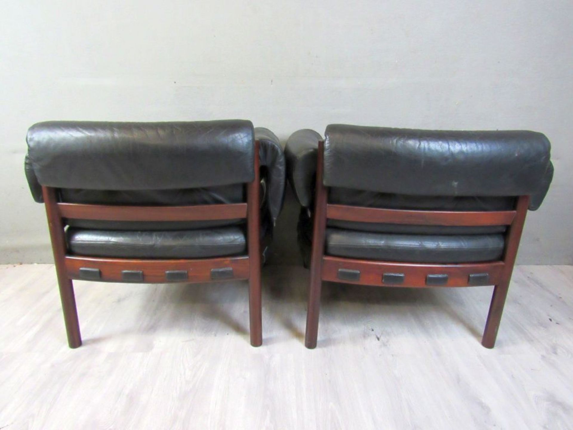 2 Designer Sessel Rosewood Leder - Image 7 of 10