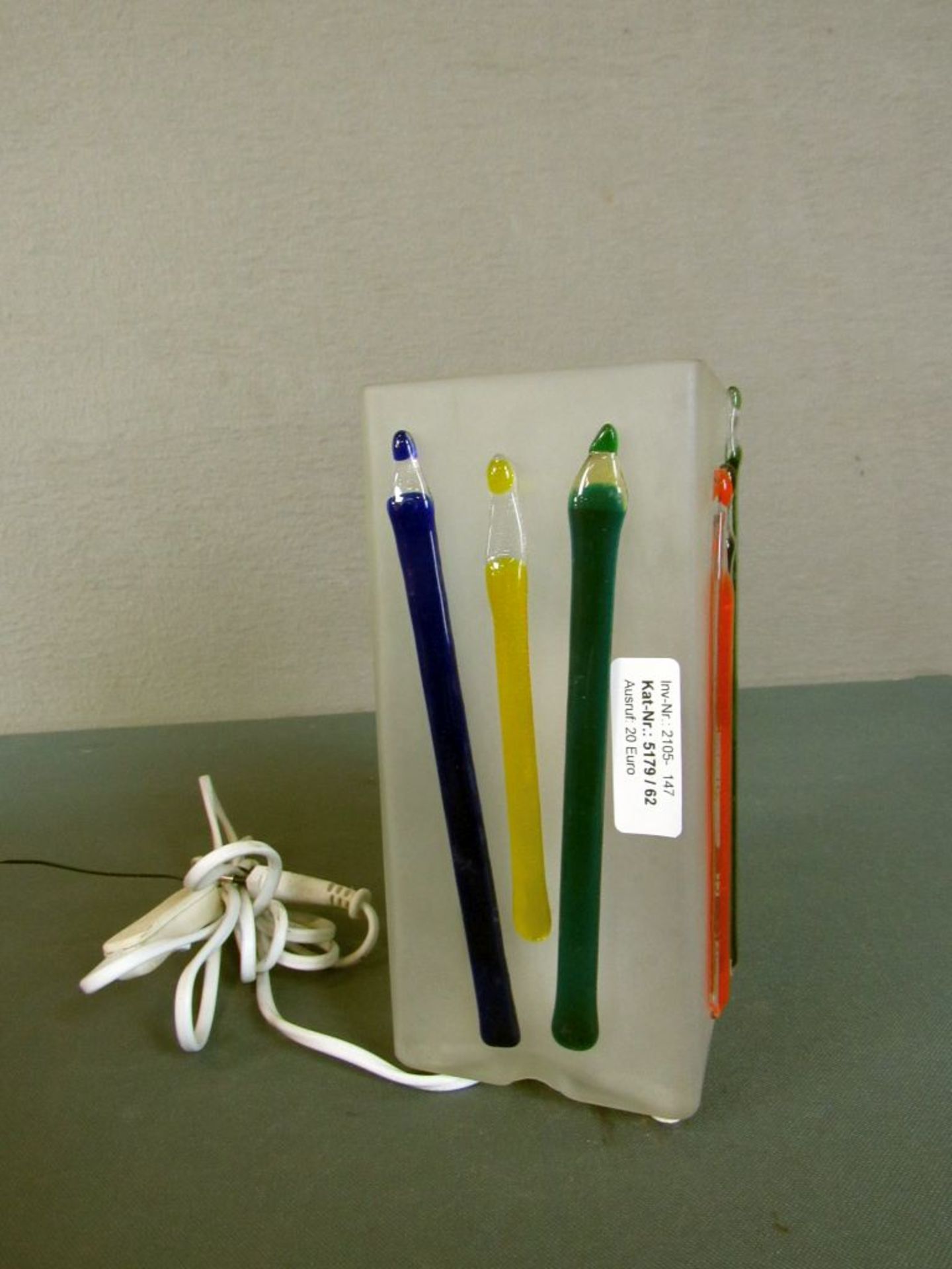 Designer Tischlampe Glas farbenfrohe