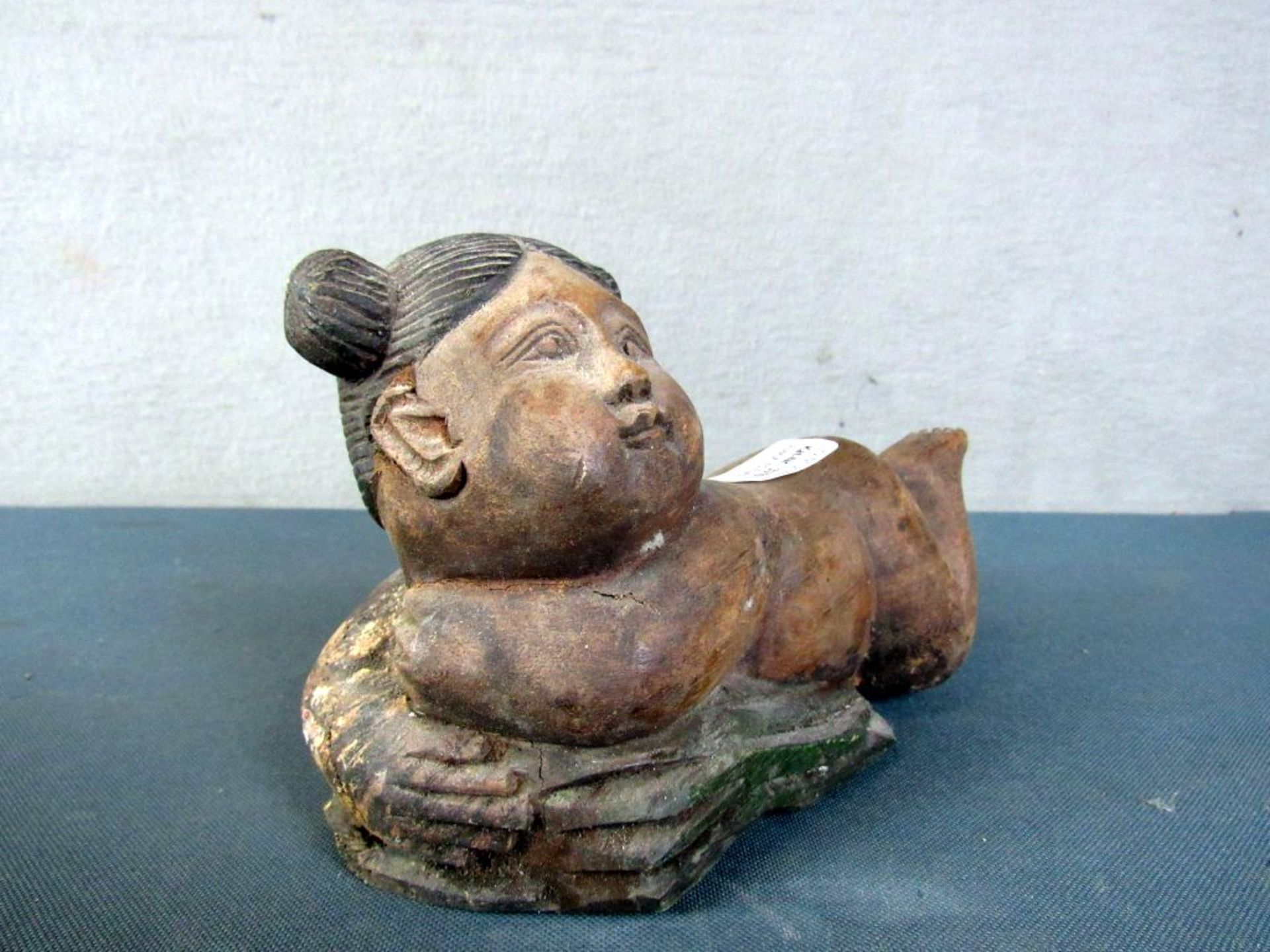 Antike Skulptur asiatisches Mädchen - Image 3 of 5