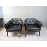 2 Designer Sessel Rosewood Leder