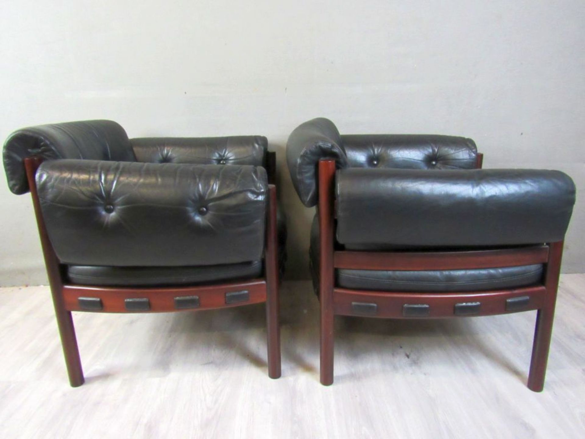 2 Designer Sessel Rosewood Leder - Image 5 of 10