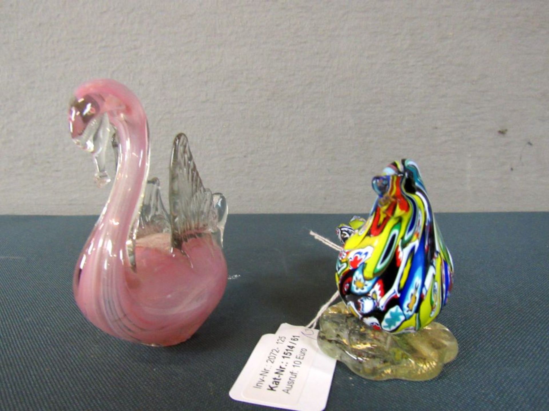 Zwei Glasfiguren Murano Vogel und - Image 4 of 4