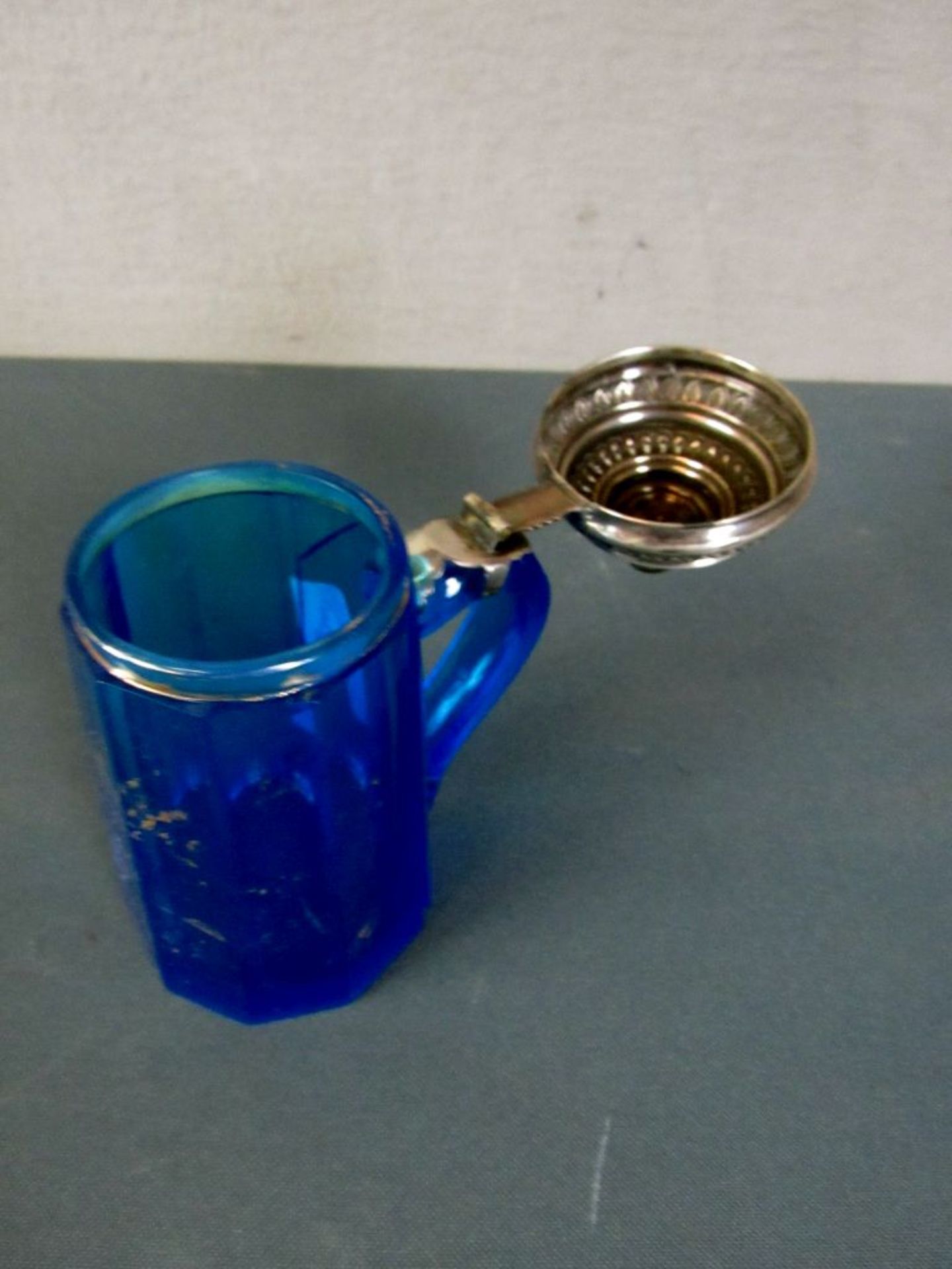 Antiker Bierkrug Blauglas 17,5cm - Image 5 of 5