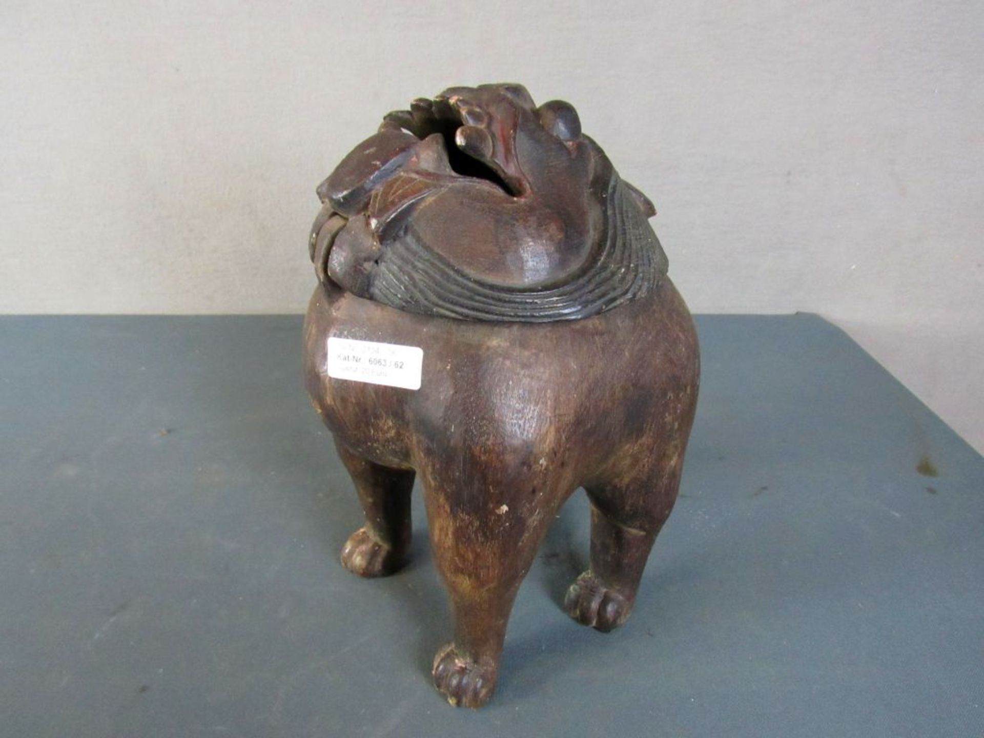 Antike asiatische Holzskulptur Fu-Hund - Image 6 of 6