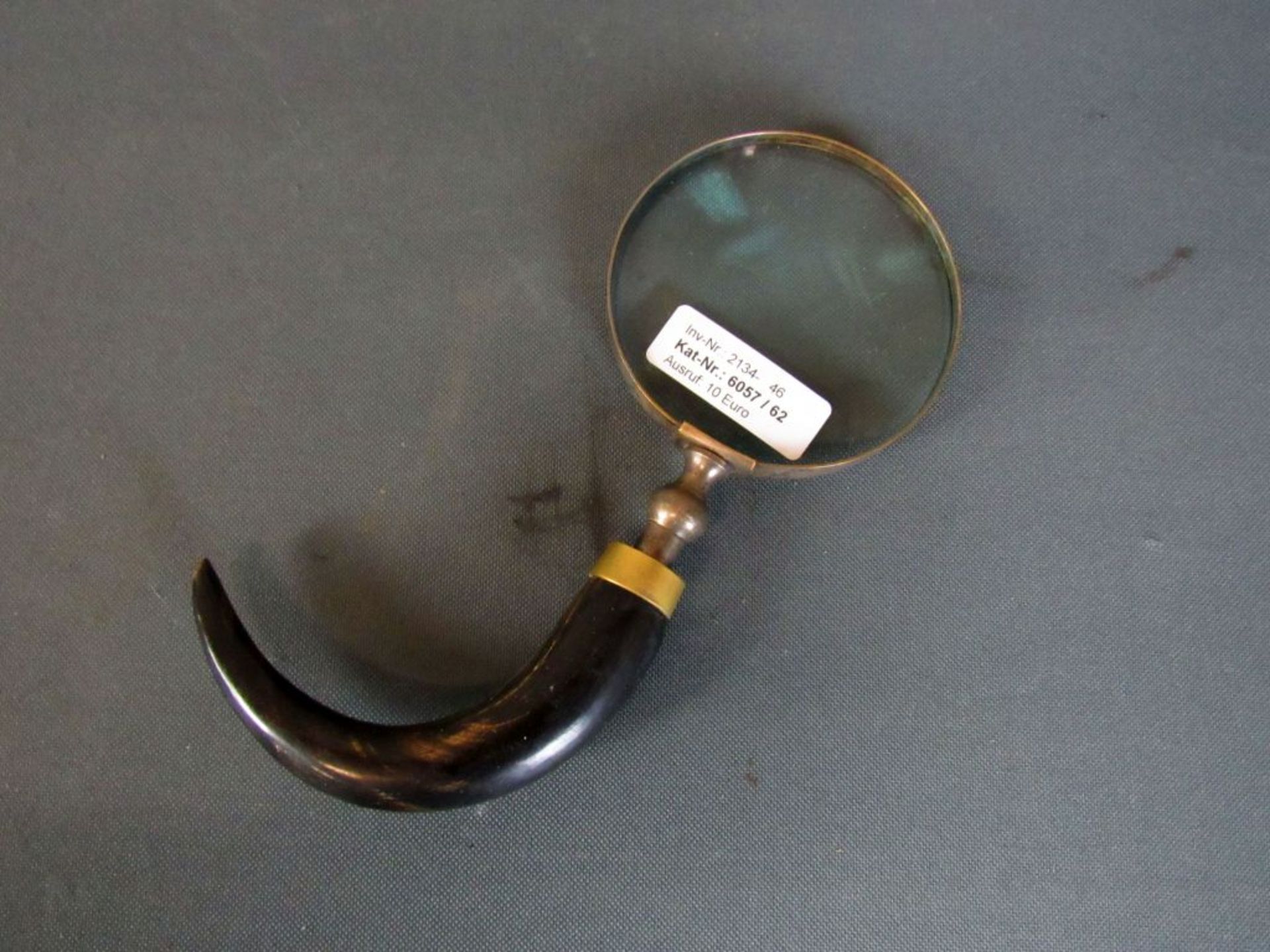 Antike Handlupe Horngriff um 1900 23cm