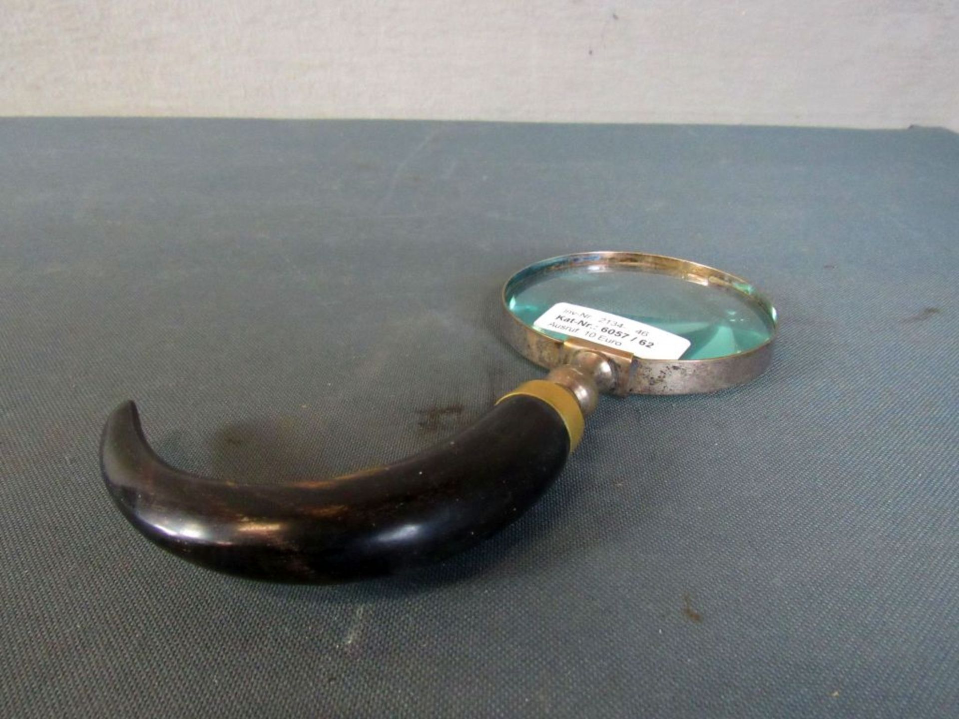 Antike Handlupe Horngriff um 1900 23cm - Bild 2 aus 5