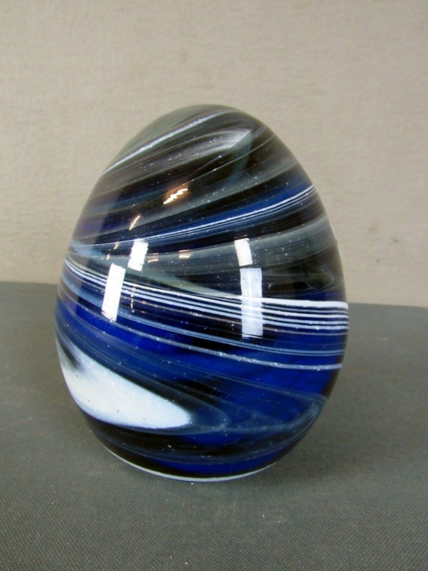 Glaskunst Ei Fadeneinschmelzungen 16cm