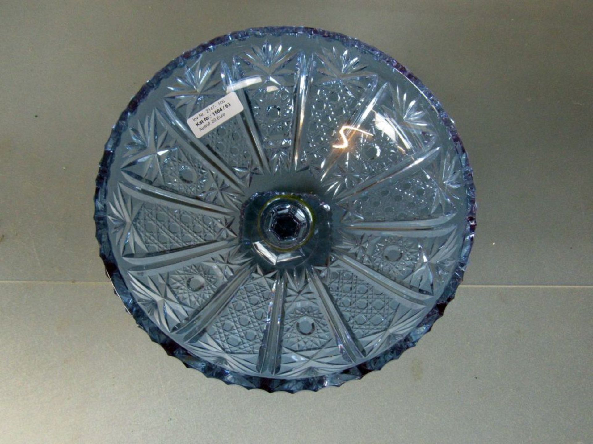 Schwere Kristallglas Fußschale - Image 10 of 12