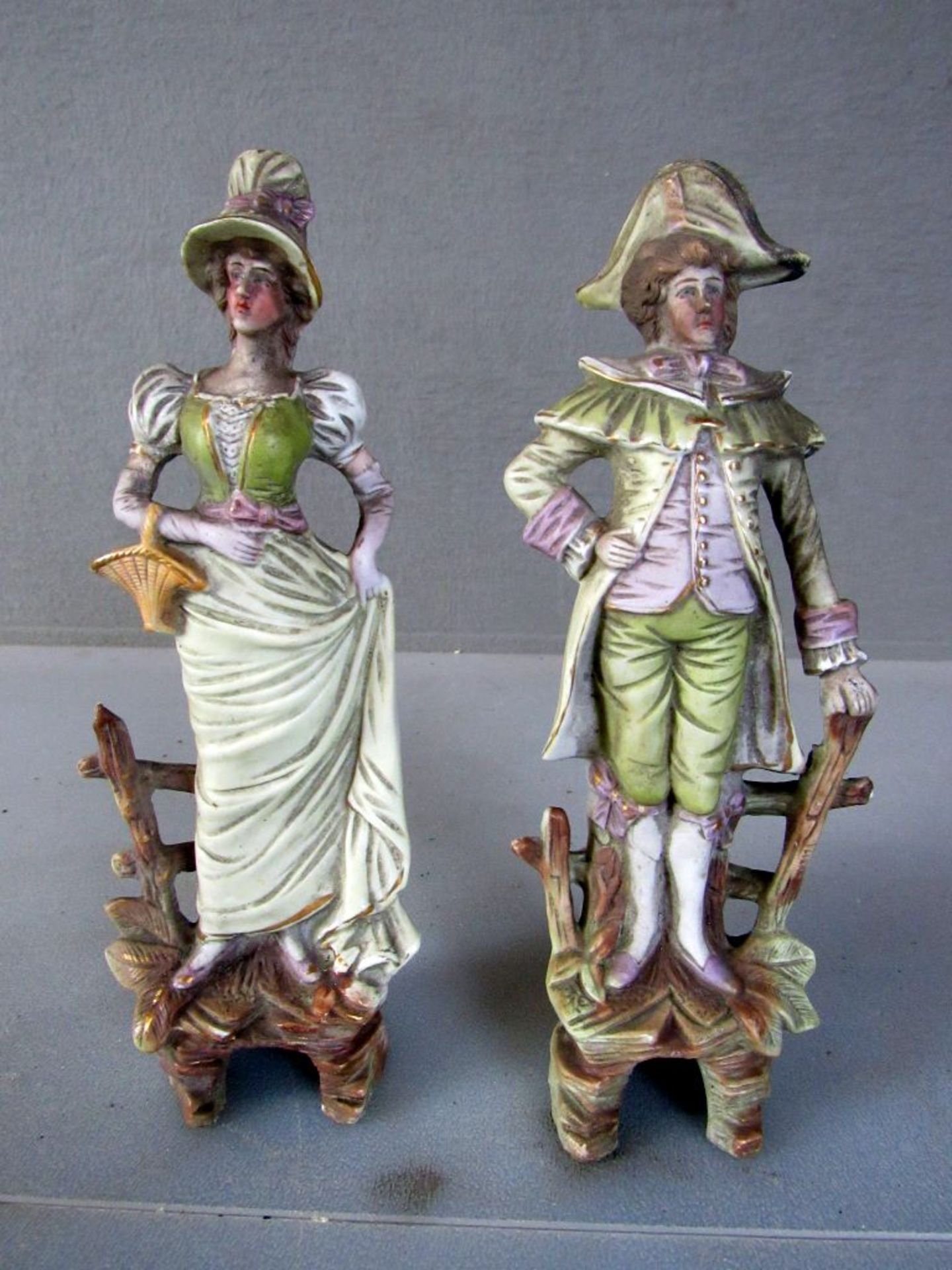 Zwei Keramikfiguren um 1900 23cm - Image 2 of 14