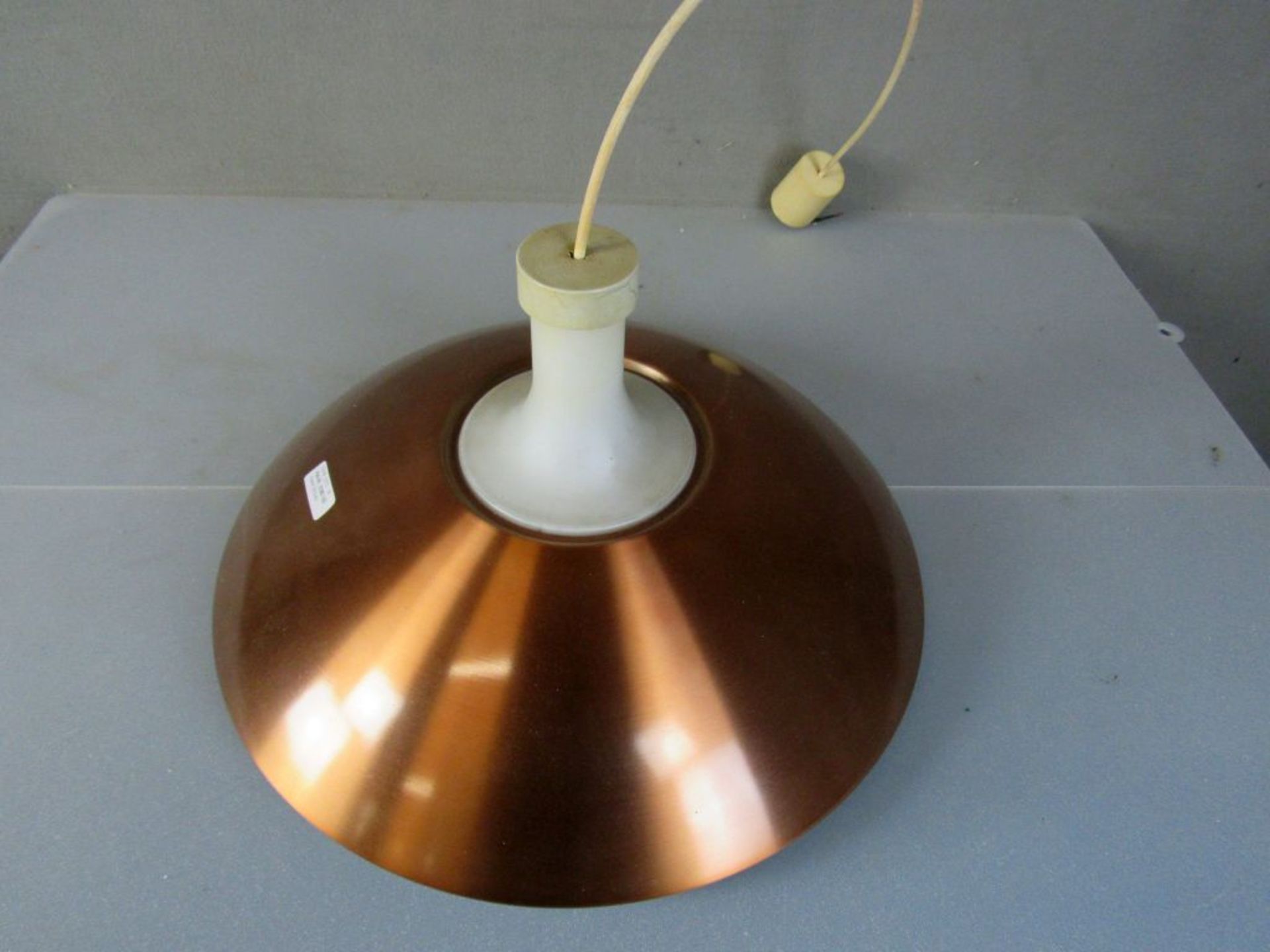 Deckenlampe 60er Jahre Kupfer und Glas - Image 10 of 15