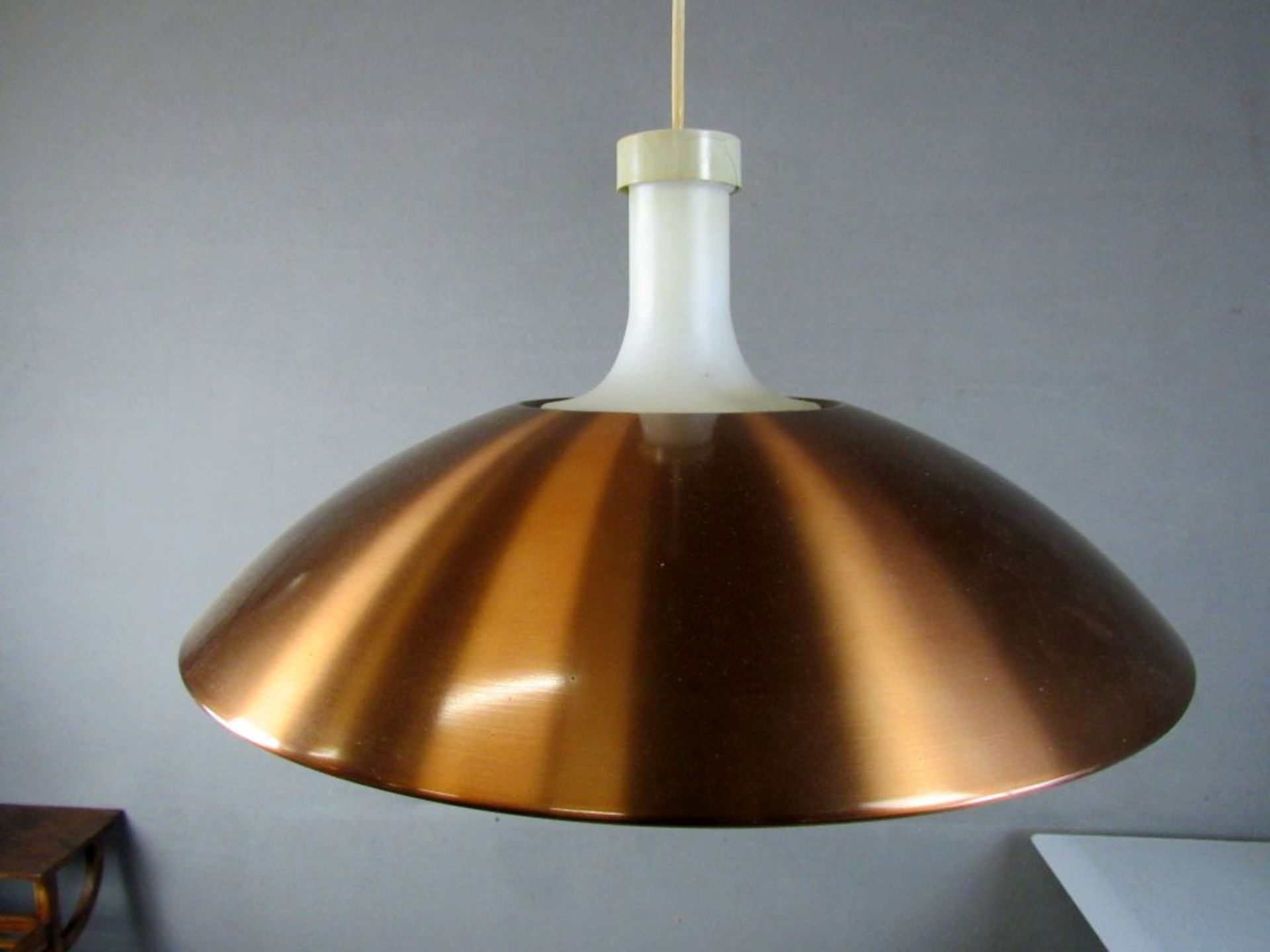 Deckenlampe 60er Jahre Kupfer und Glas - Image 6 of 15