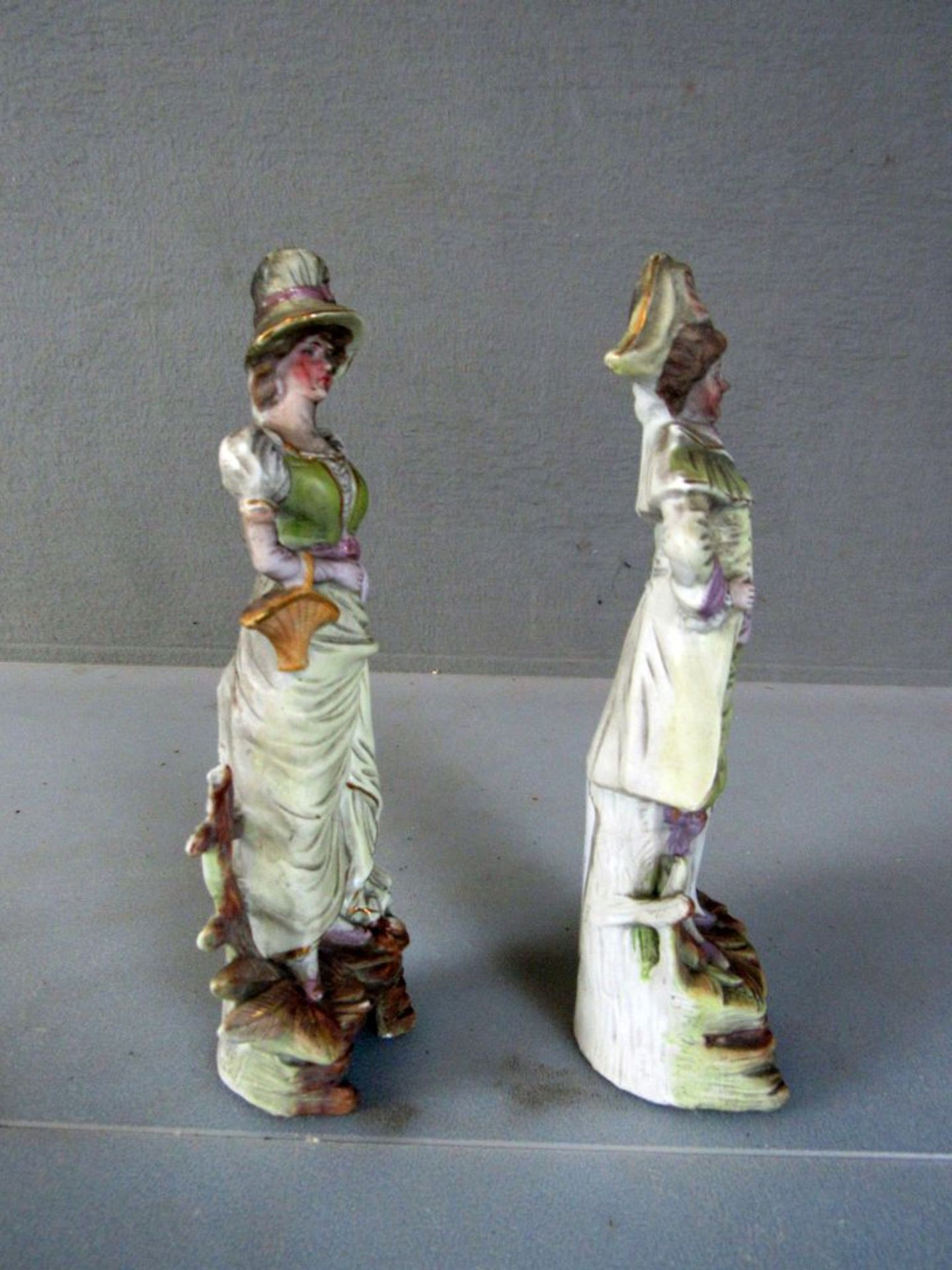 Zwei Keramikfiguren um 1900 23cm - Image 5 of 14