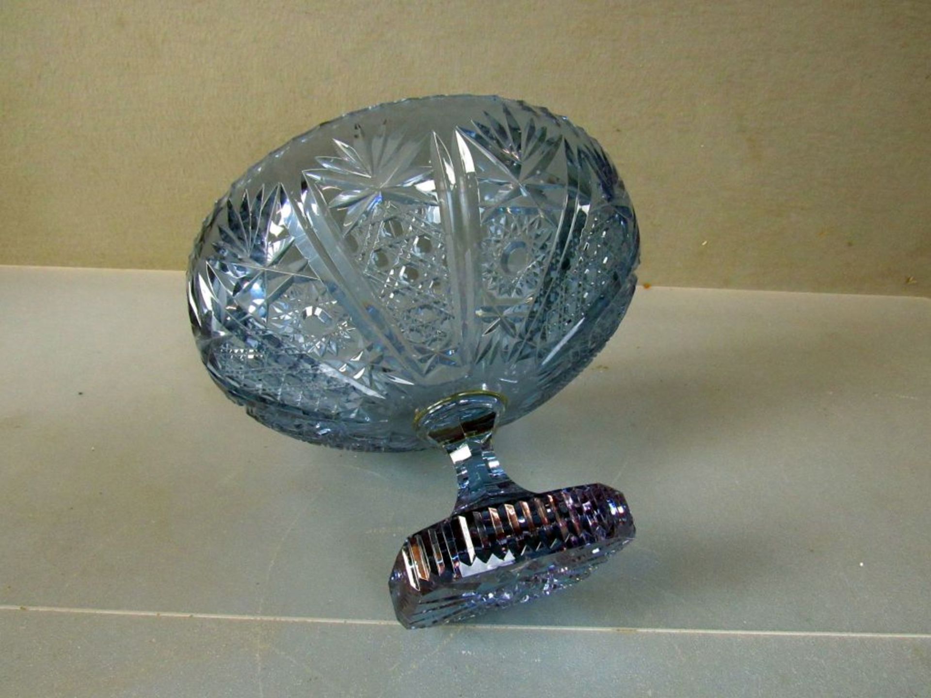 Schwere Kristallglas Fußschale - Image 11 of 12