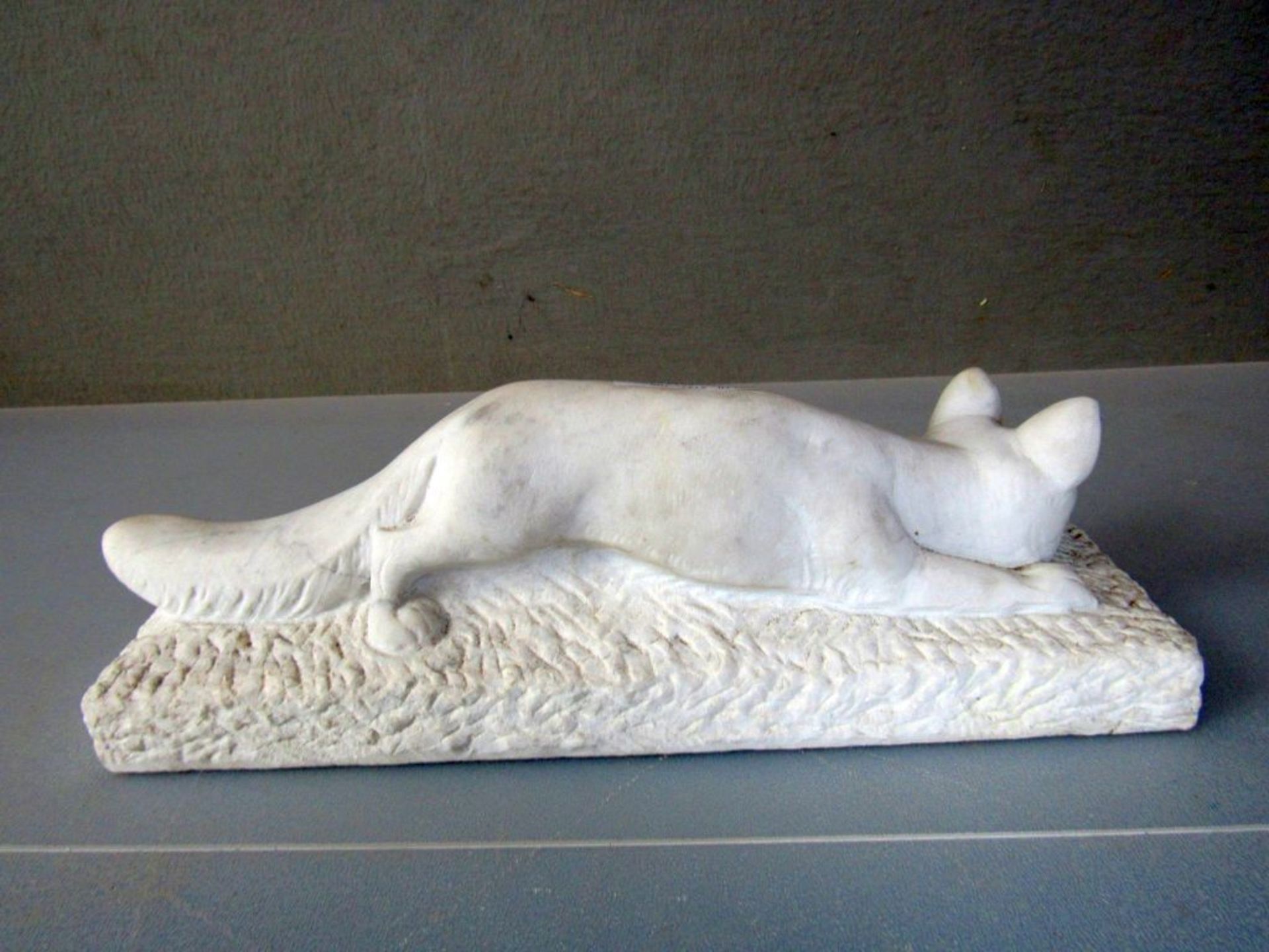 Skulptur Marmor Fuchs in Lauerstellung - Image 11 of 14