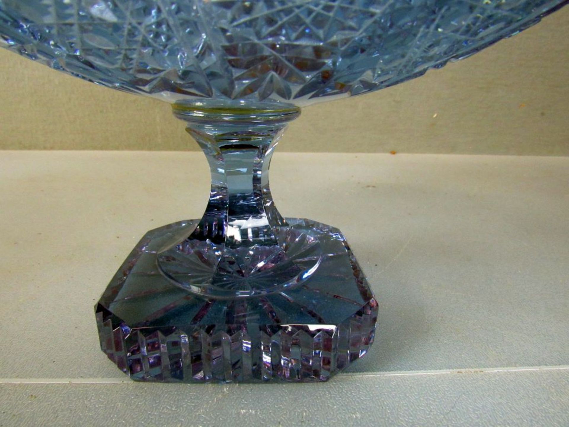 Schwere Kristallglas Fußschale - Image 6 of 12