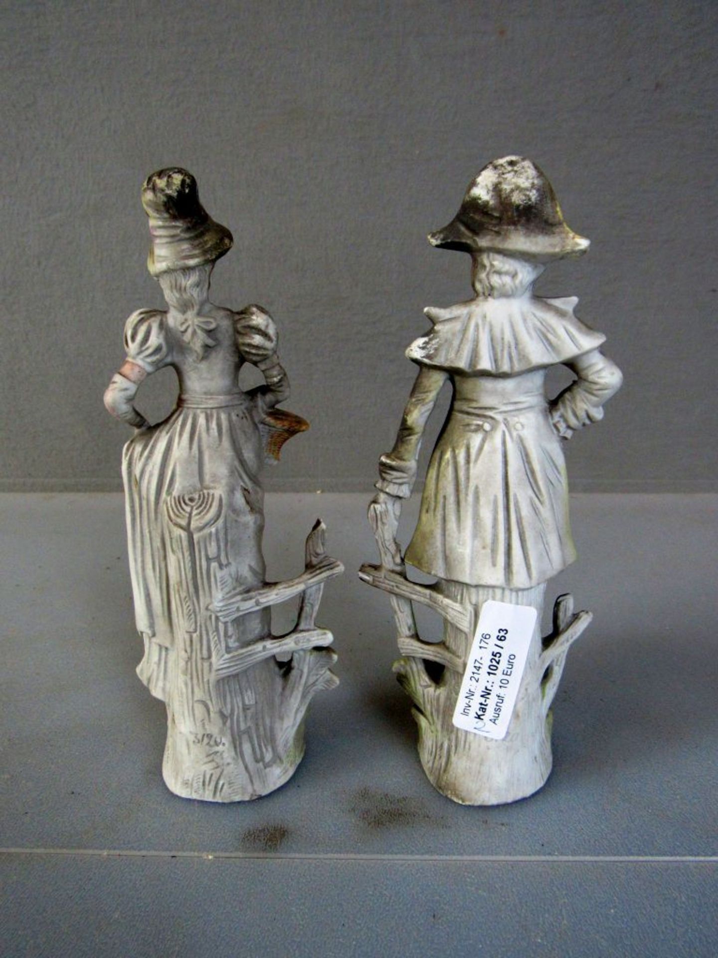 Zwei Keramikfiguren um 1900 23cm - Image 7 of 14