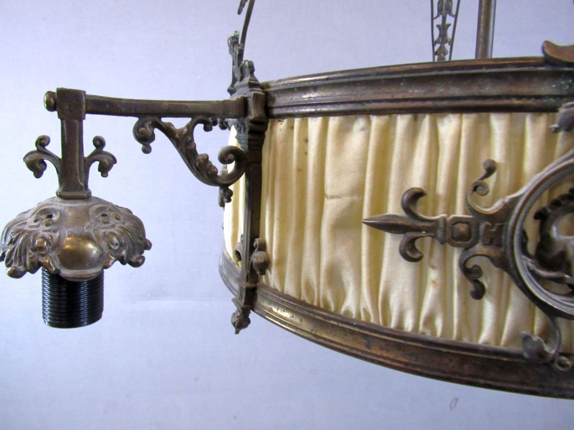 Deckenlampe um 1910 Bronzeguß ca.95cm - Bild 9 aus 9
