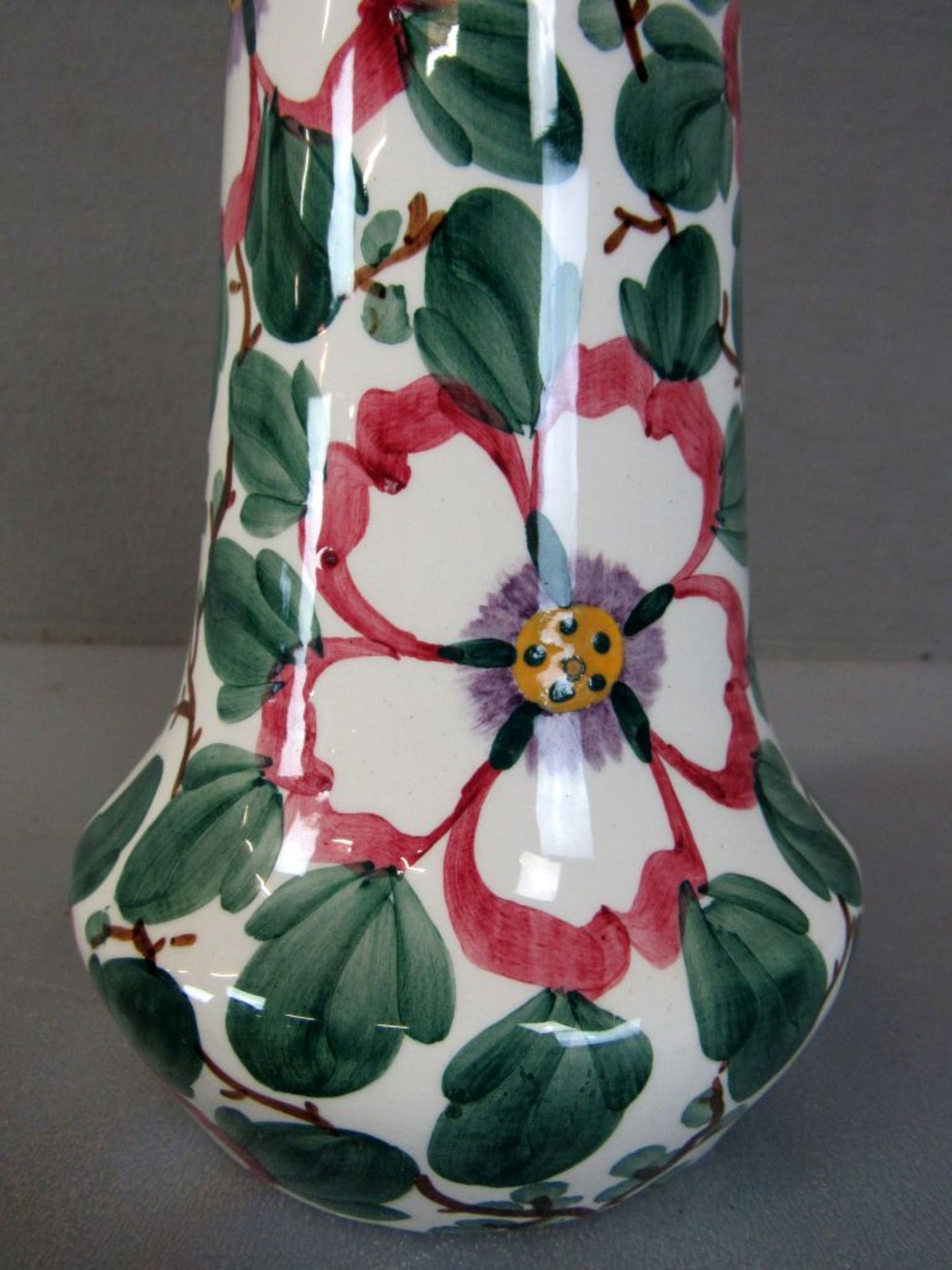 Vase Jugendstil lasierte Keramik - Bild 3 aus 4